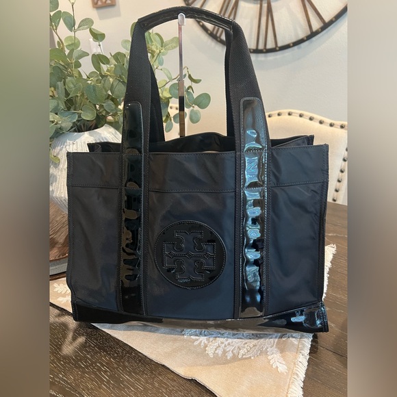 Tory Burch Black Patent Ella Tote - Large - Picture 1 of 12